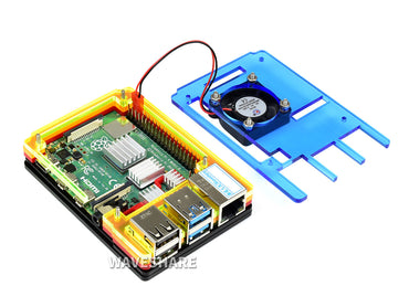 Colorful Rainbow Acrylic Case for Raspberry Pi 4, with Cooling Fan