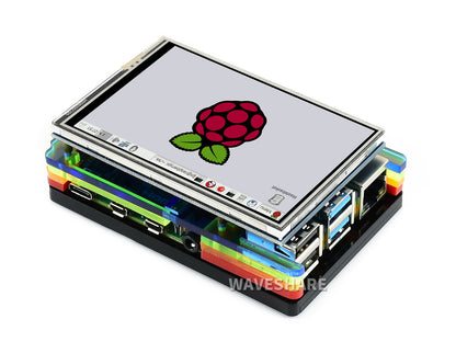 Colorful Rainbow Acrylic Case for Raspberry Pi 4, with Cooling Fan