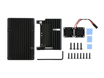 Aluminium Alloy Case for Raspberry Pi 4, Dual Cooling Fans