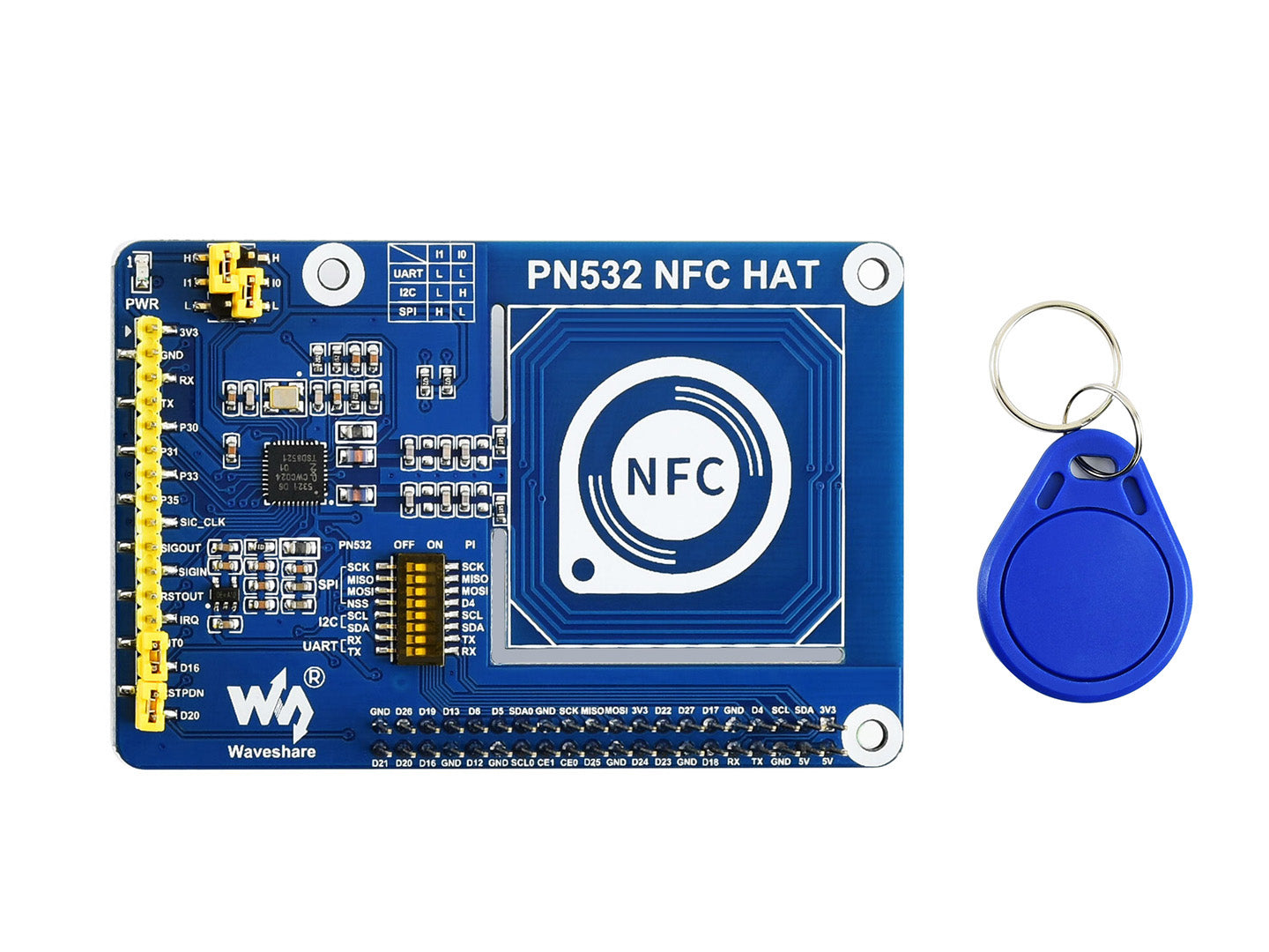 PN532 NFC HAT for Raspberry Pi, I2C / SPI / UART