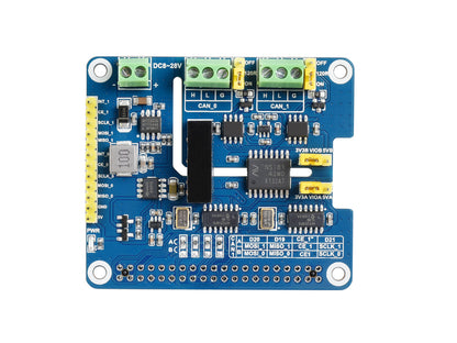 2-Channel Isolated CAN FD Expansion HAT for Raspberry Pi, Multi Protections