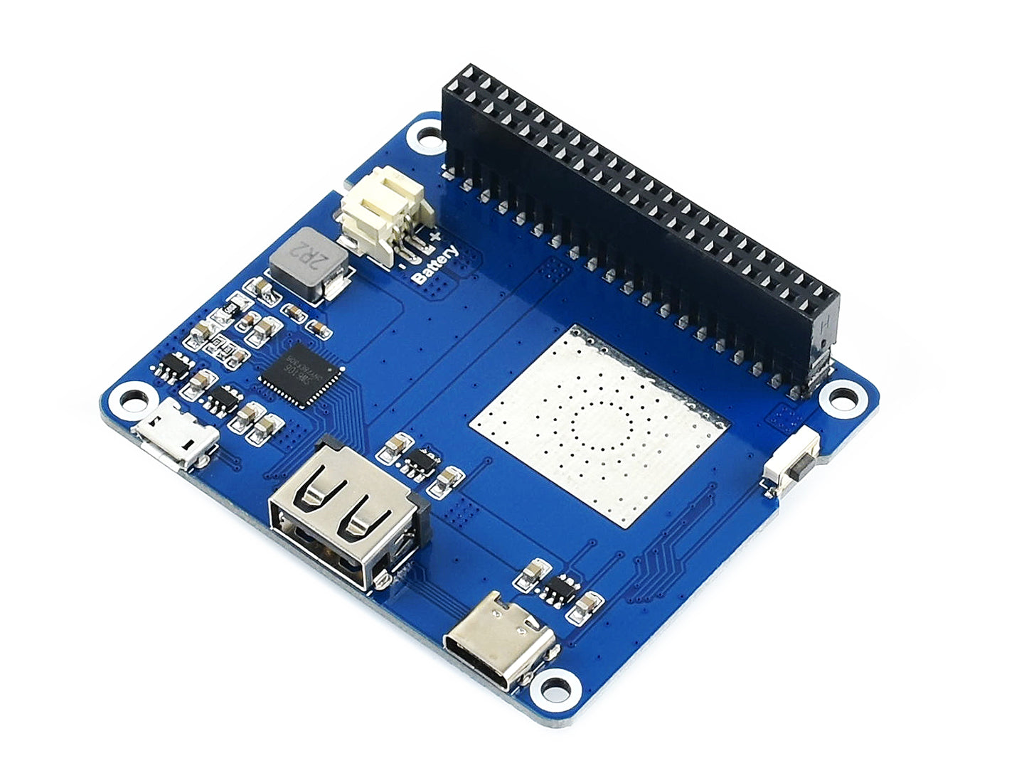 Li-polymer Battery HAT, 5V Output, Quick Charge