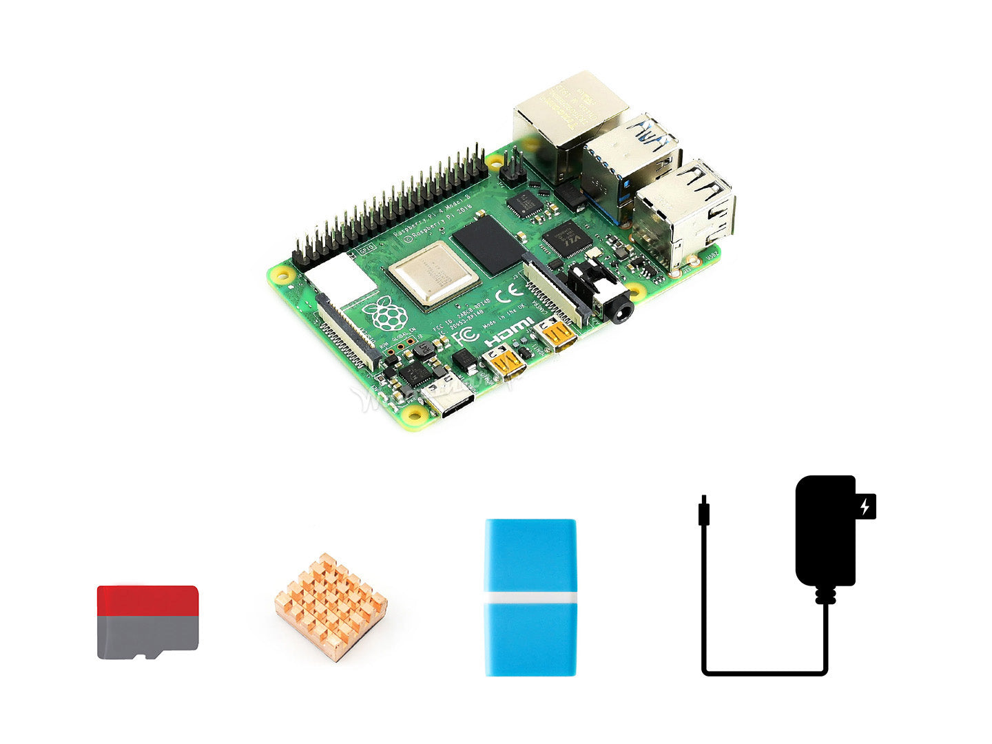 Raspberry Pi 4 Model B Starter Kit, Essential Parts
