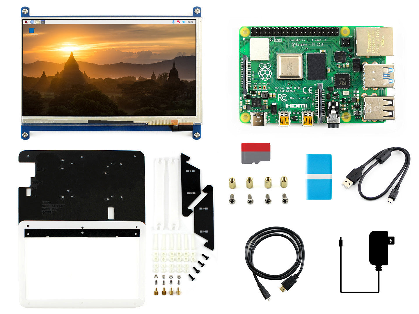 Raspberry Pi 4 Model B Display Kit, with 7inch Capacitive Touch LCD