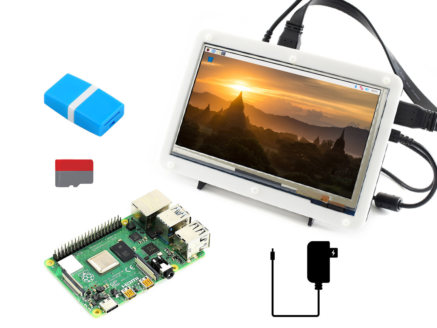 Raspberry Pi 4 Model B Display Kit, with 7inch Capacitive Touch LCD