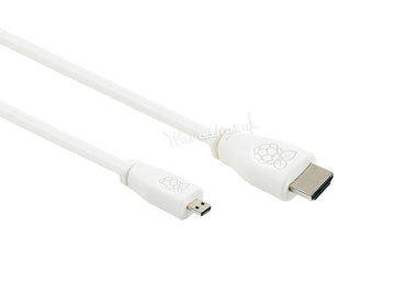 Official Raspberry Pi 4 Micro HDMI to Standard HDMI Cable, 1M, White