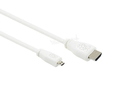 Official Raspberry Pi 4 Micro HDMI to Standard HDMI Cable, 1M, White