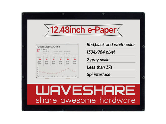 1304×984, 12.48inch E-Ink display module, red/black/white three-color