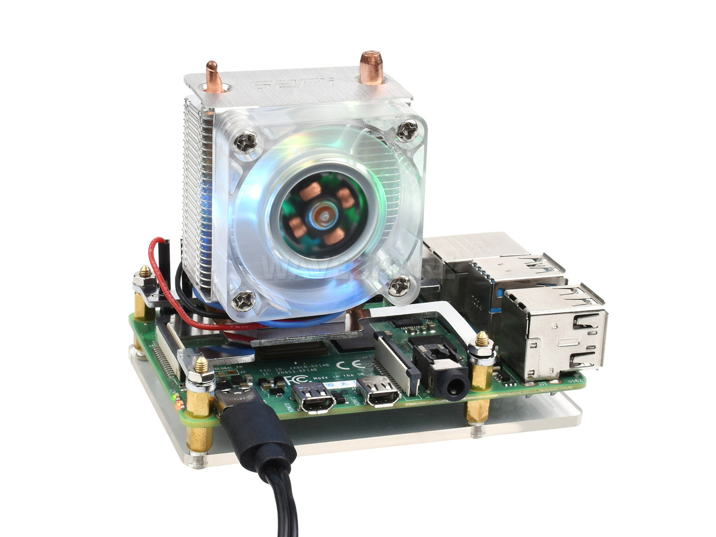 ICE Tower CPU Cooling Fan for Raspberry Pi, Super Heat Dissipation, Supports Raspberry Pi 4/3B+/3B
