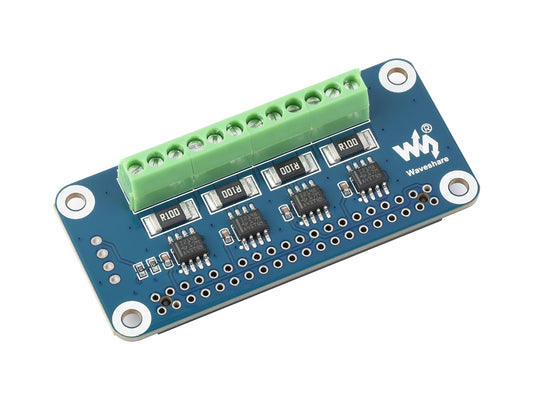 4-ch Current/Voltage/Power Monitor HAT for Raspberry Pi, I2C/SMBus