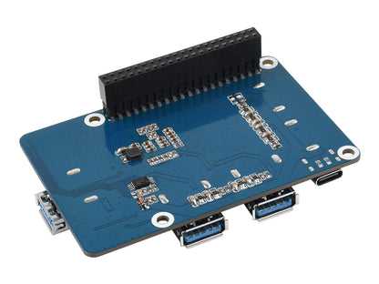 USB 3.2 Gen1 HUB HAT for Raspberry Pi, 4x USB 3.2 Gen1 Ports, Driver-Free