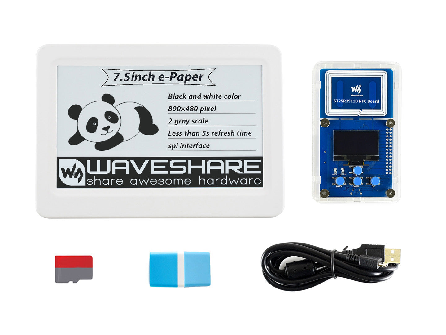 7.5inch NFC-Powered e-Paper V2 Evaluation Kit, Wireless Powering & Data Transfer