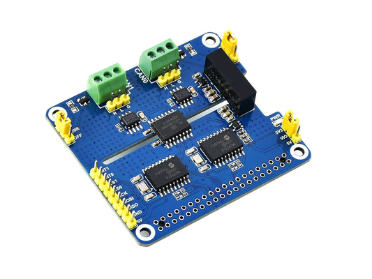2-Channel Isolated CAN Expansion HAT for Raspberry Pi, Dual Chips Solution