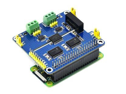 2-Channel Isolated CAN Expansion HAT for Raspberry Pi, Dual Chips Solution