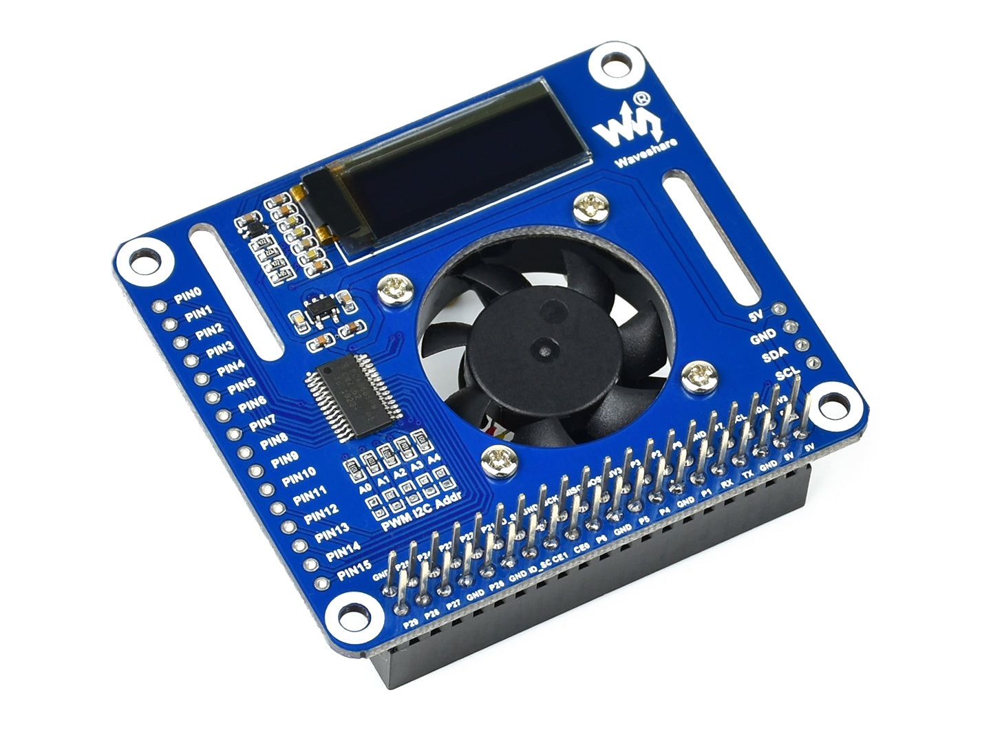 PWM Controlled Fan HAT for Raspberry Pi, I2C, Temperature Monitor
