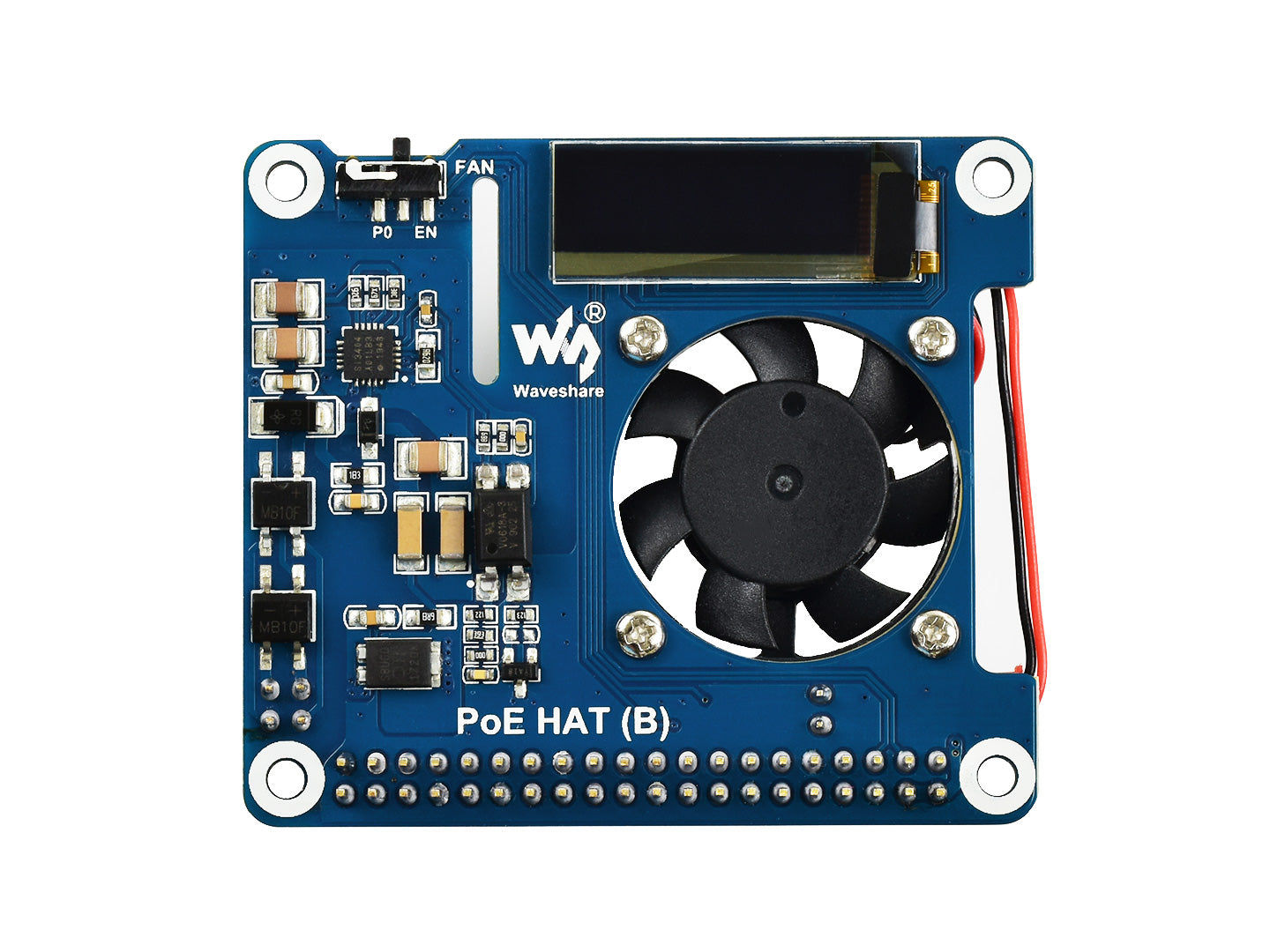 Power over Ethernet HAT (B) for Raspberry Pi 3B+/4B and 802.3af PoE network