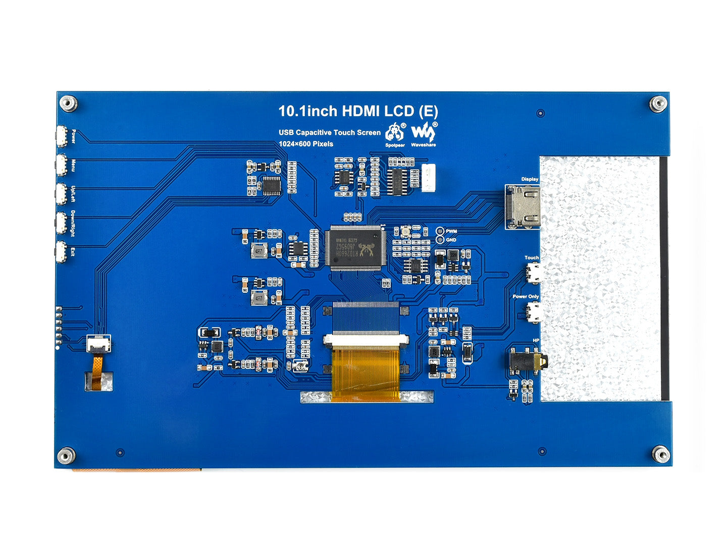 10.1inch Capacitive Touch Screen LCD (E), 1024×600, HDMI, IPS, Optical Bonding Screen, Supports Raspberry Pi, Jetson Nano, And PC