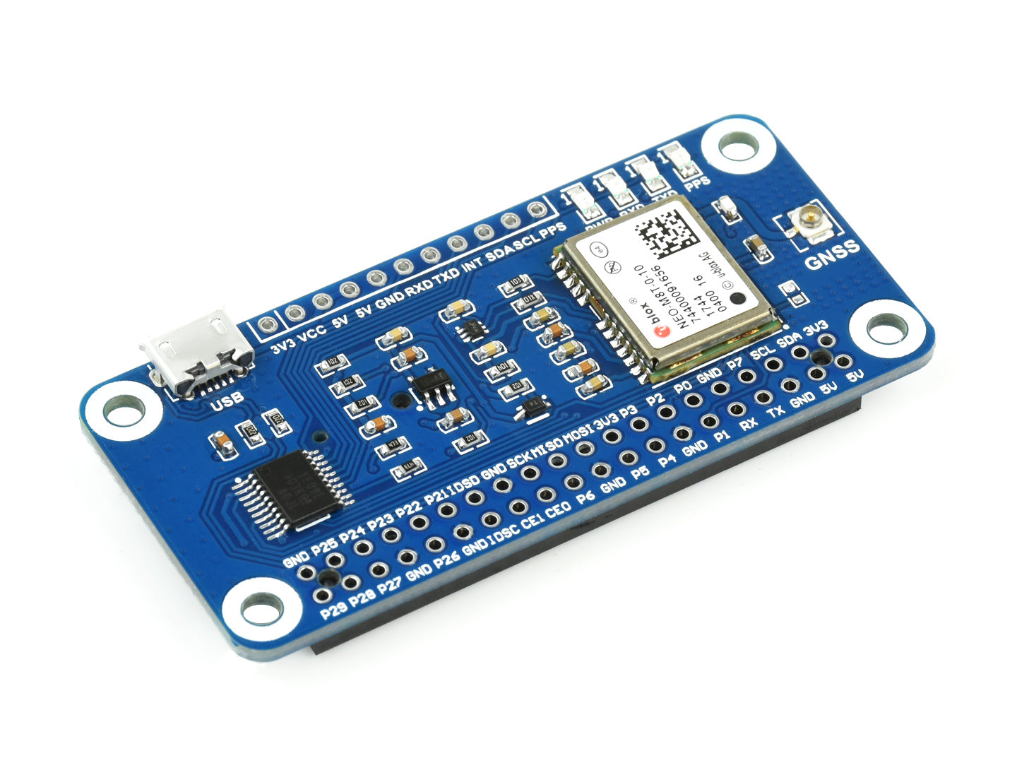 NEO-M8T GNSS TIMING HAT for Raspberry Pi, Single-Satellite Timing, Concurrent Reception of GPS, Beidou, Galileo, GLONASS