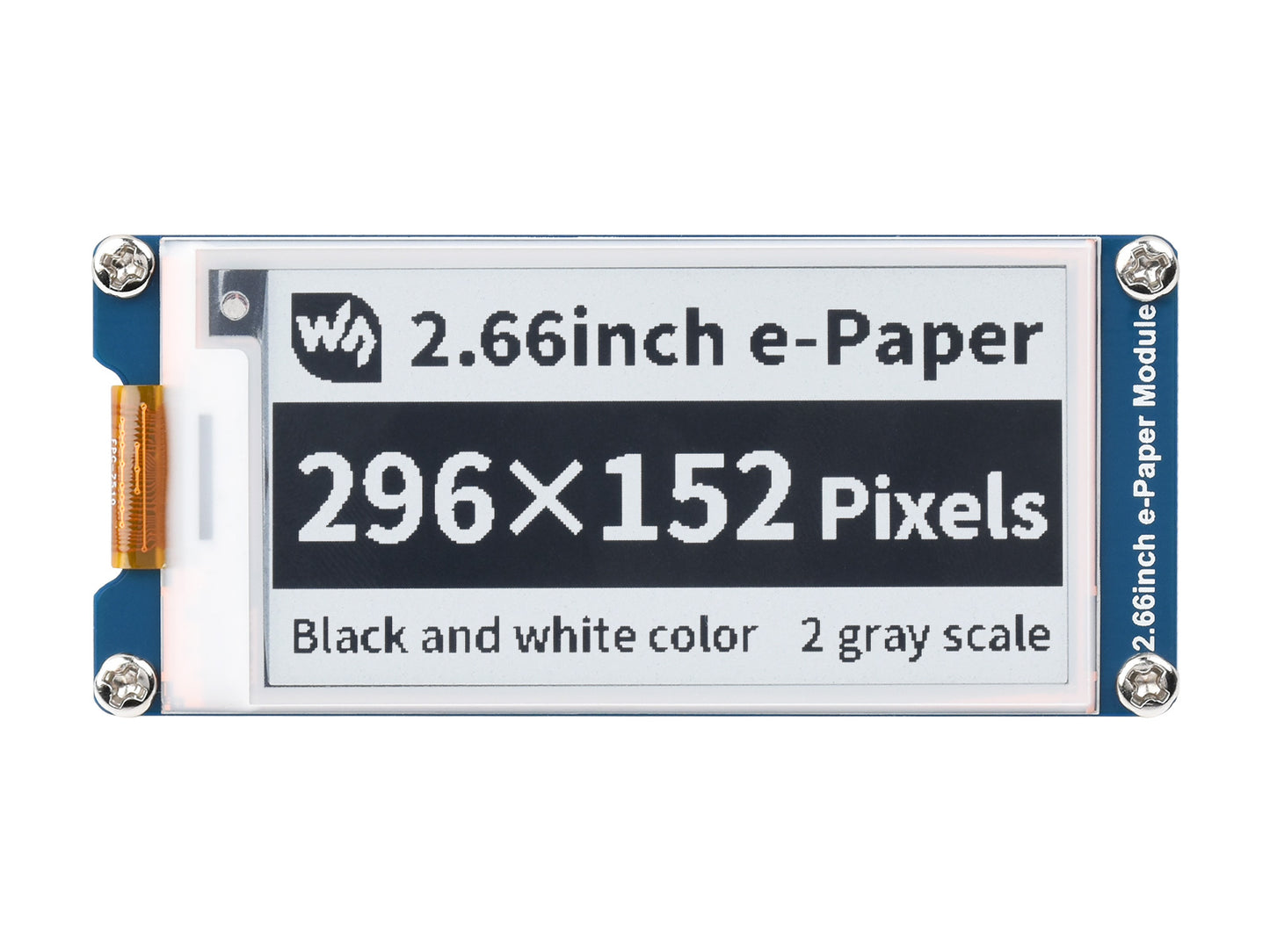 296×152, 2.66inch E-Paper E-Ink Display Module, Black / White
