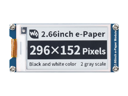 296×152, 2.66inch E-Paper E-Ink Display Module, Black / White