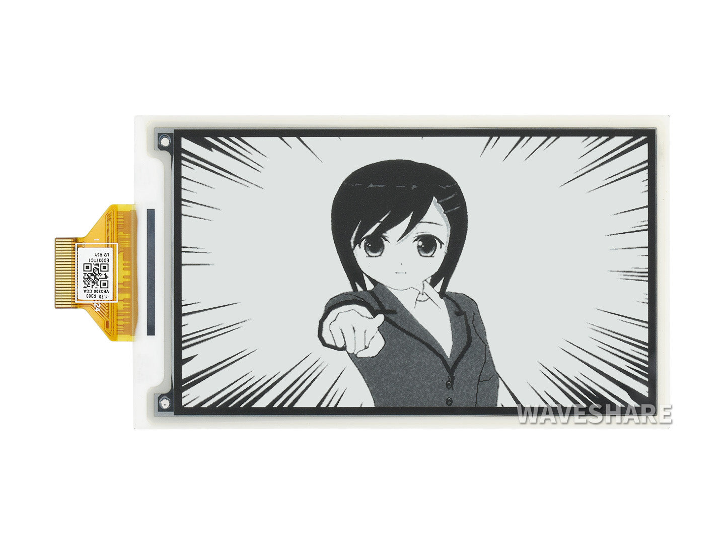 3.7inch e-Paper e-Ink Raw Display, 480×280, Black / White, 4 Grey Scales, SPI, Without PCB