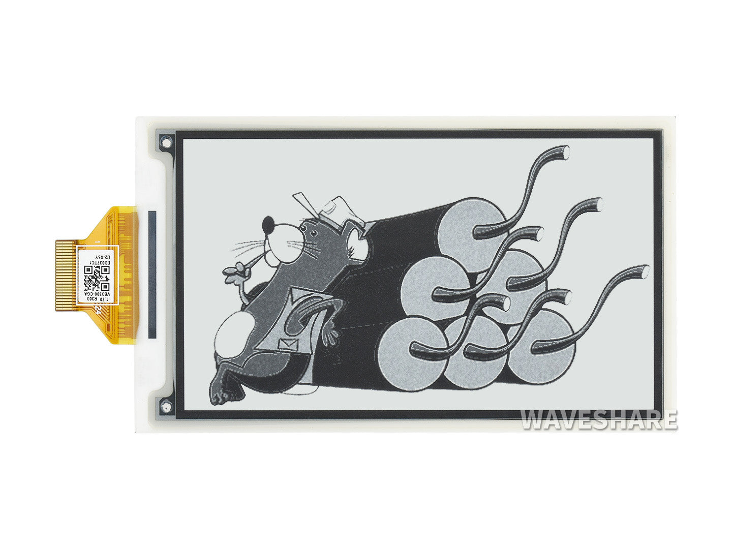 3.7inch e-Paper e-Ink Raw Display, 480×280, Black / White, 4 Grey Scales, SPI, Without PCB