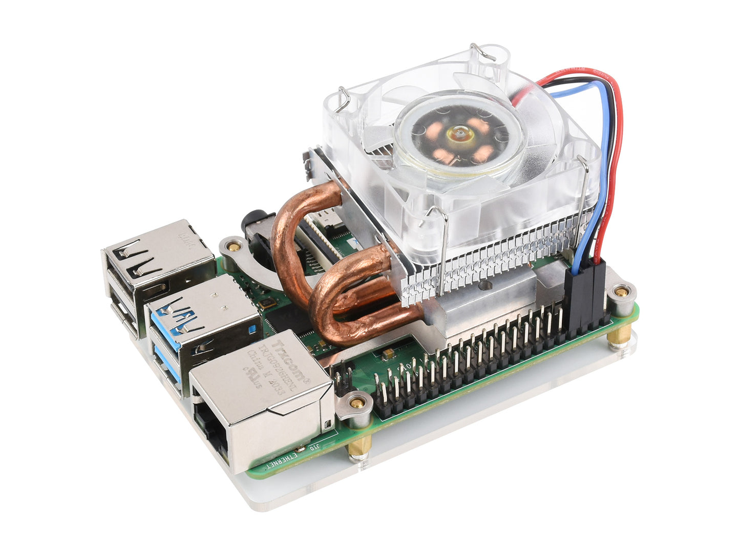 Low-Profile ICE Tower Cooling Fan for Raspberry Pi 4B/3B+/3B, Super Heat Dissipation