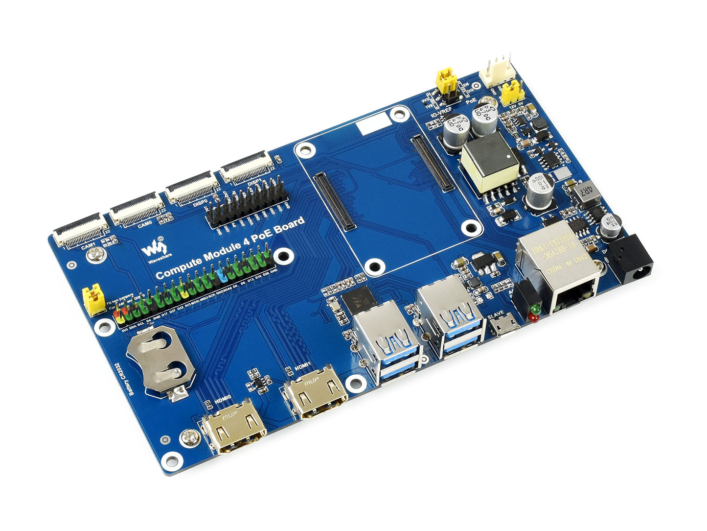 Raspberry Pi Compute Module 4 Dev Kit, with Waveshare PoE Board and Optional 7" Touchscreen