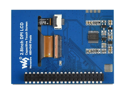 2.8inch Capacitive Touch Screen LCD for Raspberry Pi, 480×640, DPI, IPS, Optical Bonding Toughened Glass Cover, Low Power