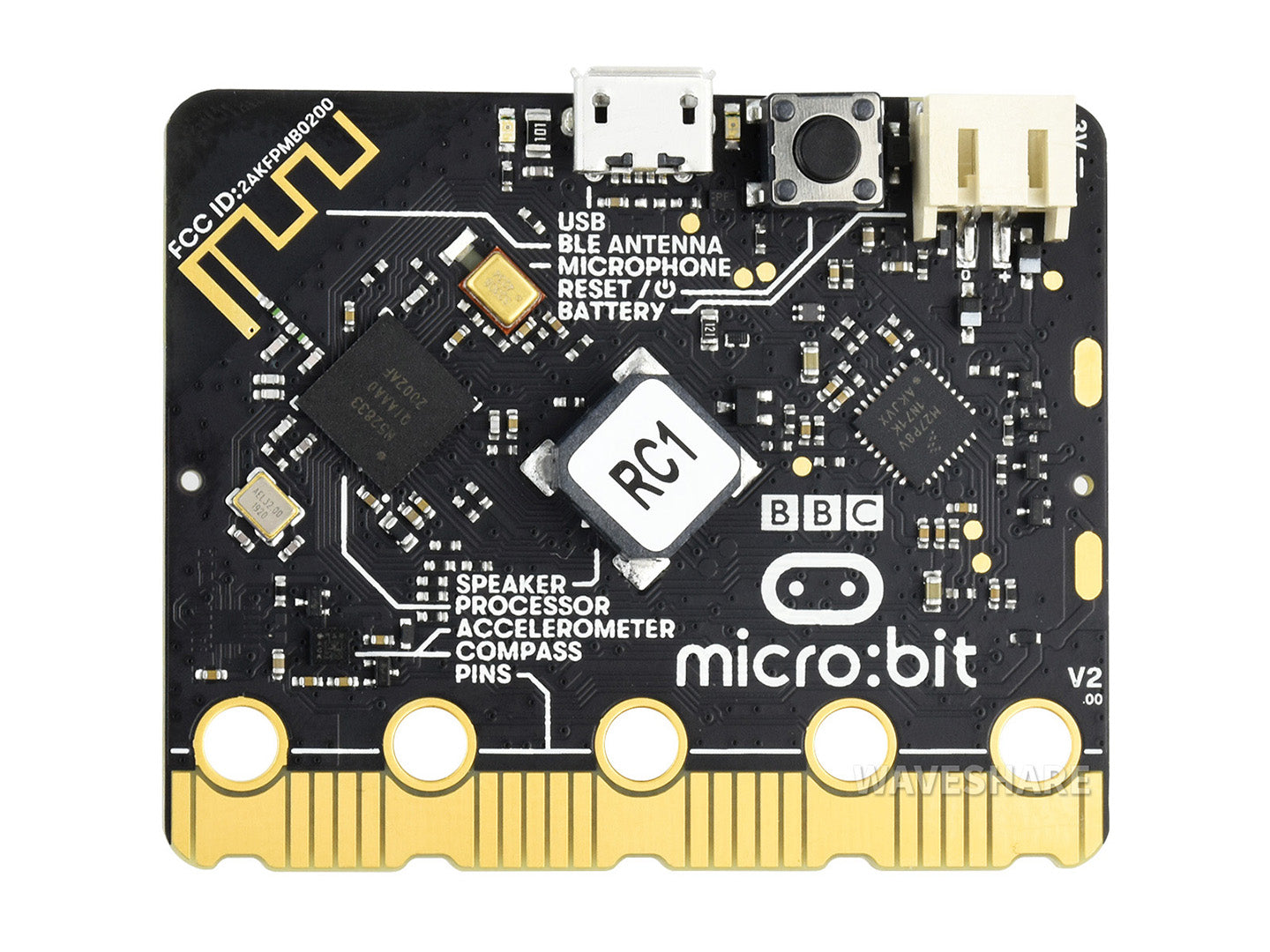 BBC micro:bit V2, Upgraded Processor, Built-In Speaker And Microphone, Touch Sensitive Logo