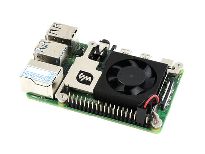 Low-Profile CPU Cooling Fan for Raspberry Pi 4B/3B+/3B, with Aluminum Alloy Bracket