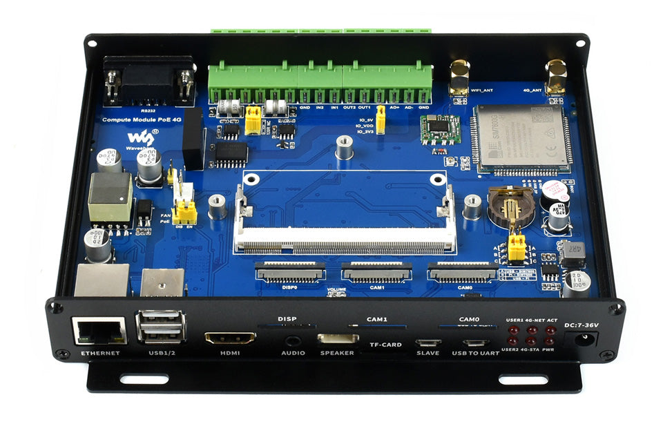 Industrial IoT Mini-computer Add-ons, 4G / PoE Features, Based on Raspberry Pi Compute Module CM4S / CM3 / CM3+ Series