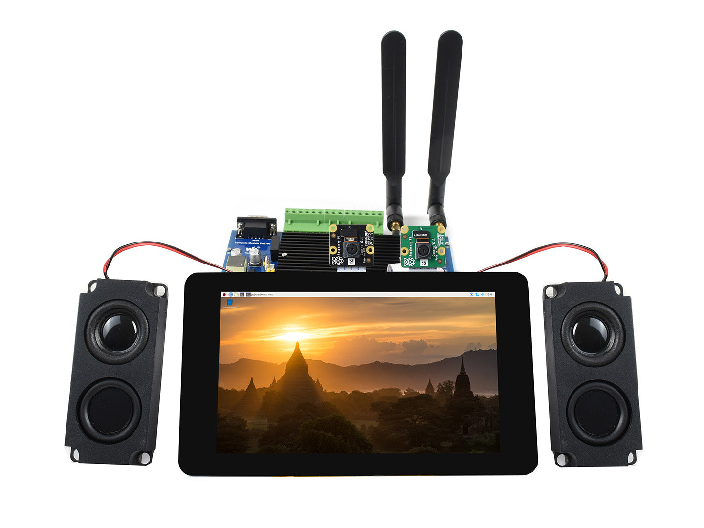 Compute Module Industrial IoT Base Board, 4G / PoE Feature, For Raspberry Pi CM4S / CM3 Series