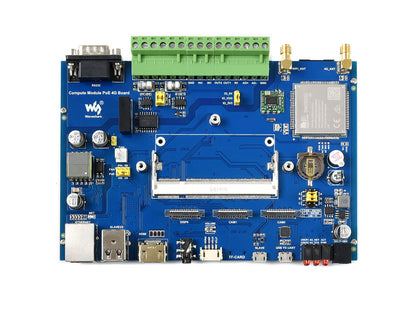 Compute Module Industrial IoT Base Board, 4G / PoE Feature, For Raspberry Pi CM4S / CM3 Series