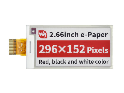 2.66inch E-Paper (B) E-Ink Raw Display, 296×152, Red / Black / White, SPI, Without PCB