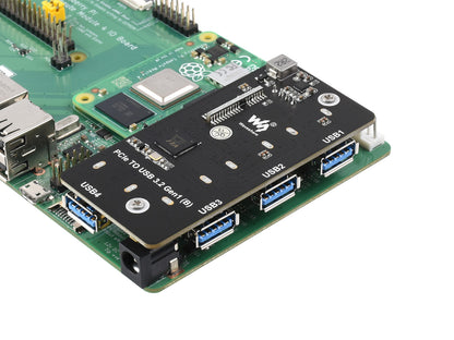 PCIe TO USB 3.2 Gen1 Adapter, for Raspberry Pi Compute Module 4 IO Board, 4x HS USB