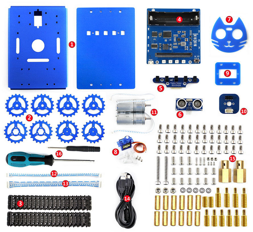 KitiBot Starter Tracked Robot Building Kit Based on BBC micro:bit (optional)