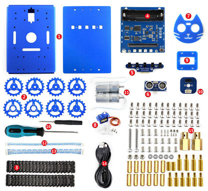 KitiBot Starter Tracked Robot Building Kit Based on BBC micro:bit (optional)
