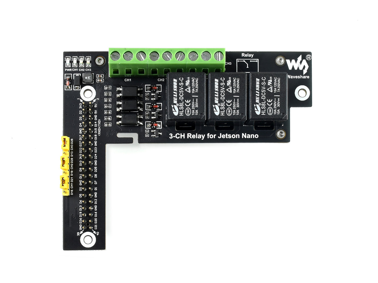 Quality 3-Ch Relay Expansion Board Designed For Jetson Nano, Optocoupler Isolation