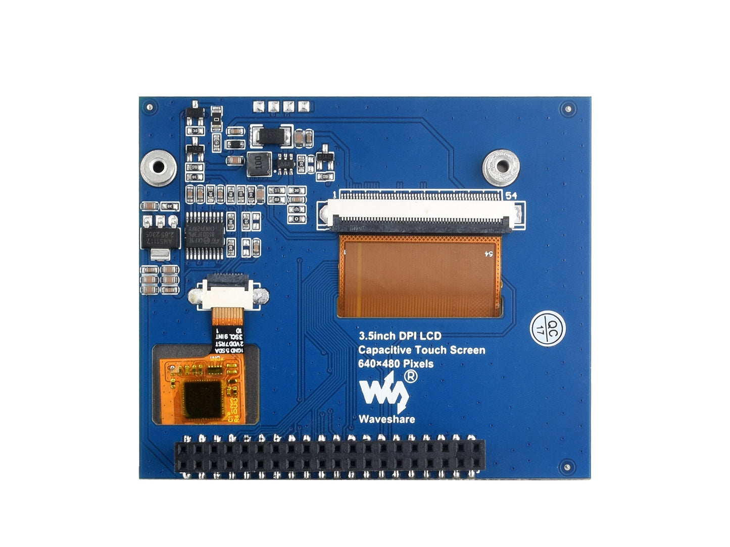 3.5inch Capacitive Touch Screen LCD For Raspberry Pi, 640×480, DPI, IPS, Toughened Glass Cover, Low Power