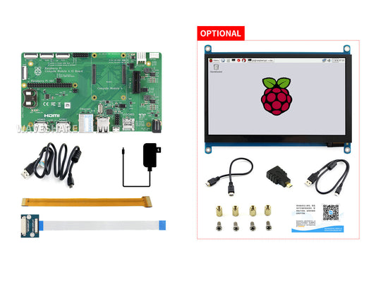 Raspberry Pi Compute Module 4 Dev Kit, with Official IO Board and Optional 7" Touchscreen