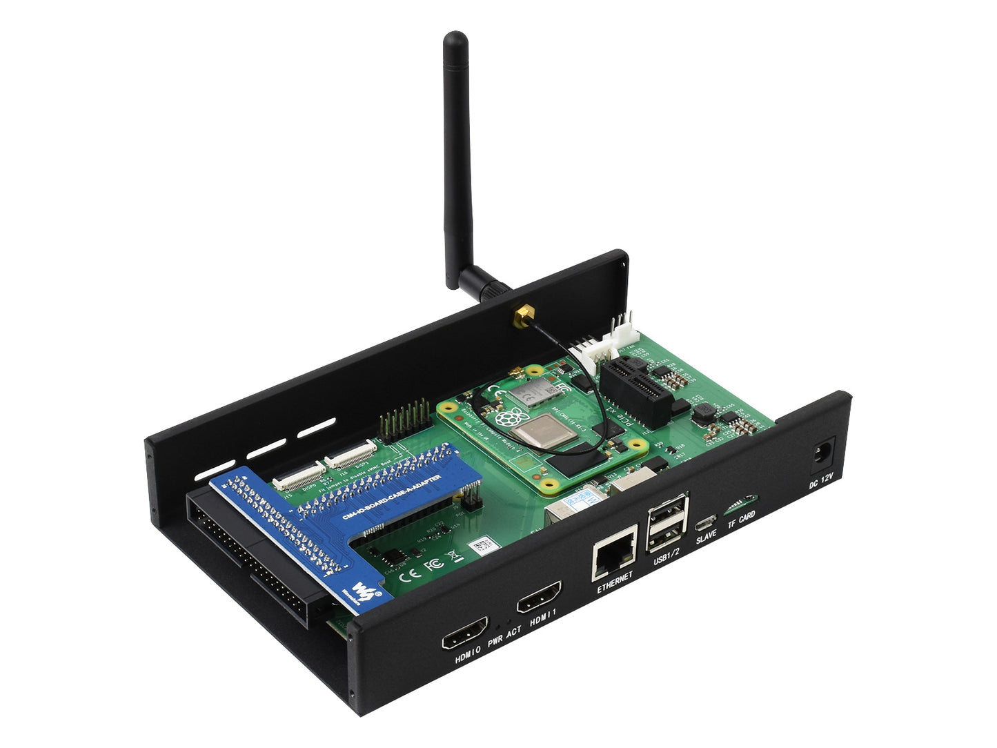 Metal Box (A) for Raspberry Pi Compute Module 4 IO Board, with Cooling Fan