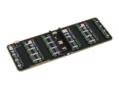 Quad GPIO Expander for Raspberry Pi Pico, Four Sets of Male Headers, USB Power Connector