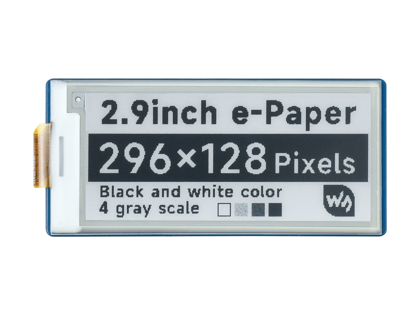 2.9inch E-Paper E-Ink Display Module for Raspberry Pi Pico, 296×128, Black / White, SPI