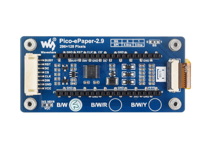 2.9inch E-Paper E-Ink Display Module for Raspberry Pi Pico, 296×128, Black / White, SPI