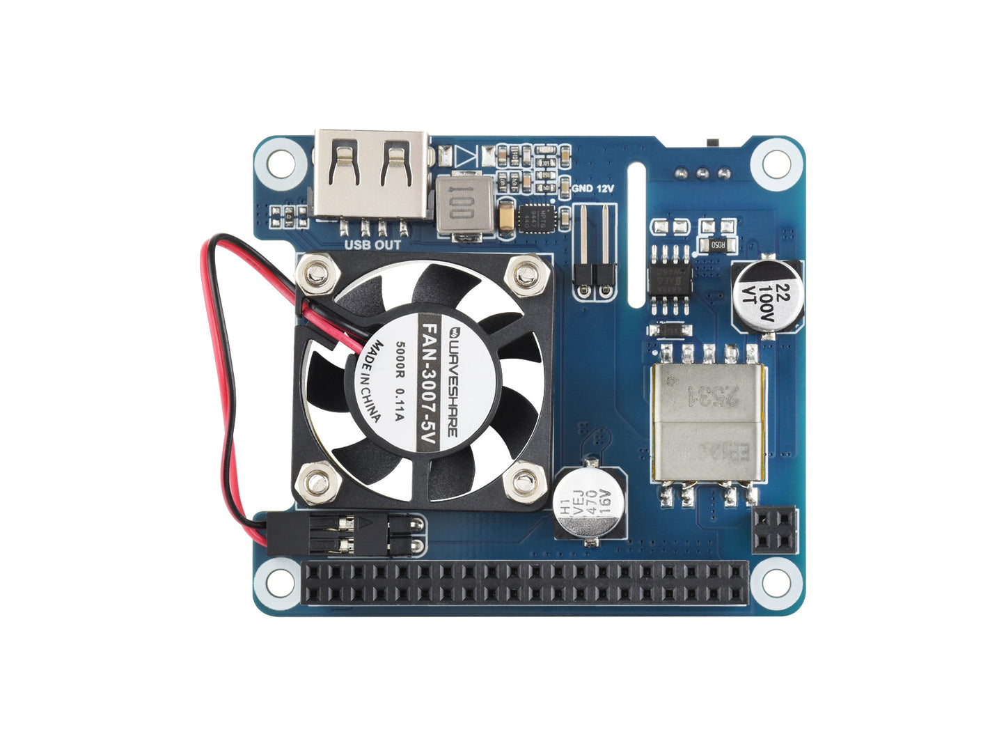 Power over Ethernet HAT (C) for Raspberry Pi 3B+/4B, 802.3af/at-compliant