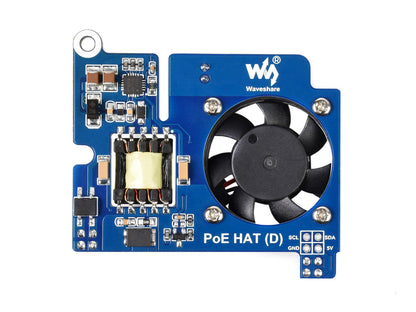 Power over Ethernet HAT (D) for Raspberry Pi 3B+/4B, 802.3af-compliant, Official case compatible