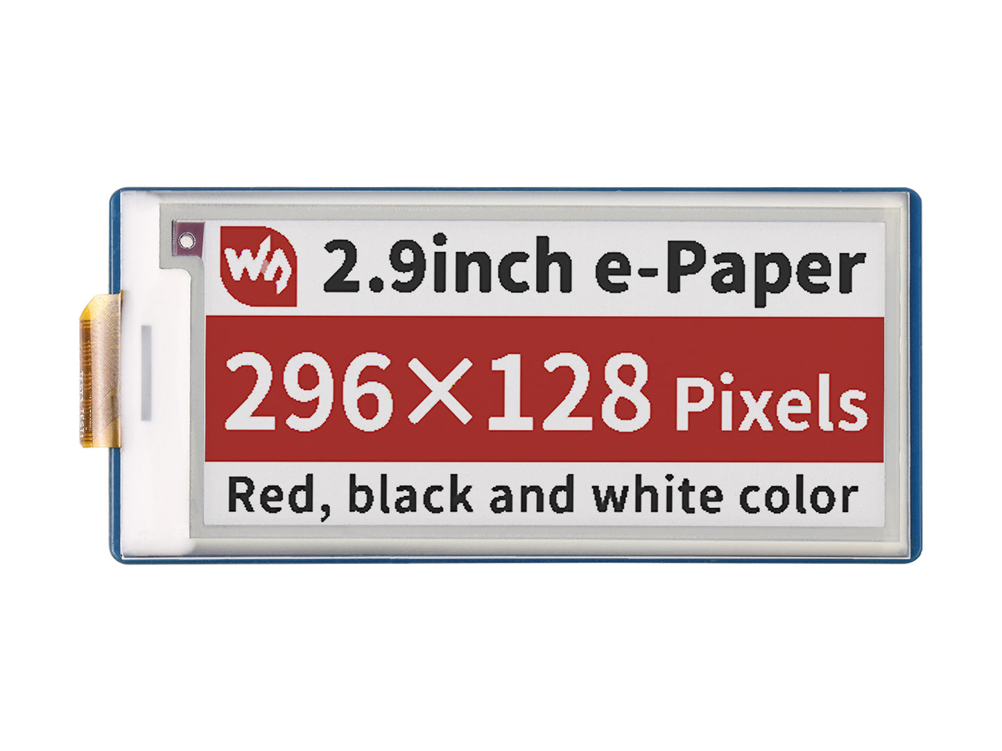 2.9inch E-Paper E-Ink Display Module (B) for Raspberry Pi Pico, 296×128, Red / Black / White, SPI