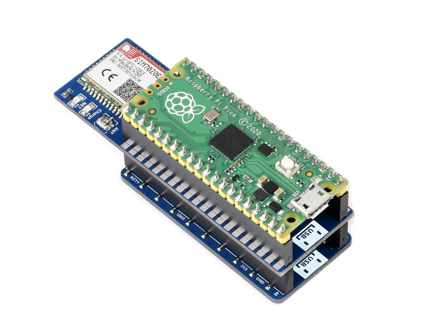 SIM7020E NB-IoT Module For Raspberry Pi Pico, for Asia, Europe, Africa, Australia