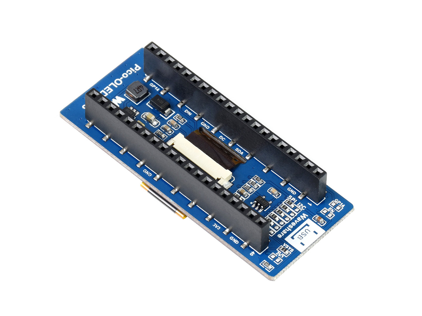 2.23inch OLED Display Module for Raspberry Pi Pico, 128×32, SPI/I2C